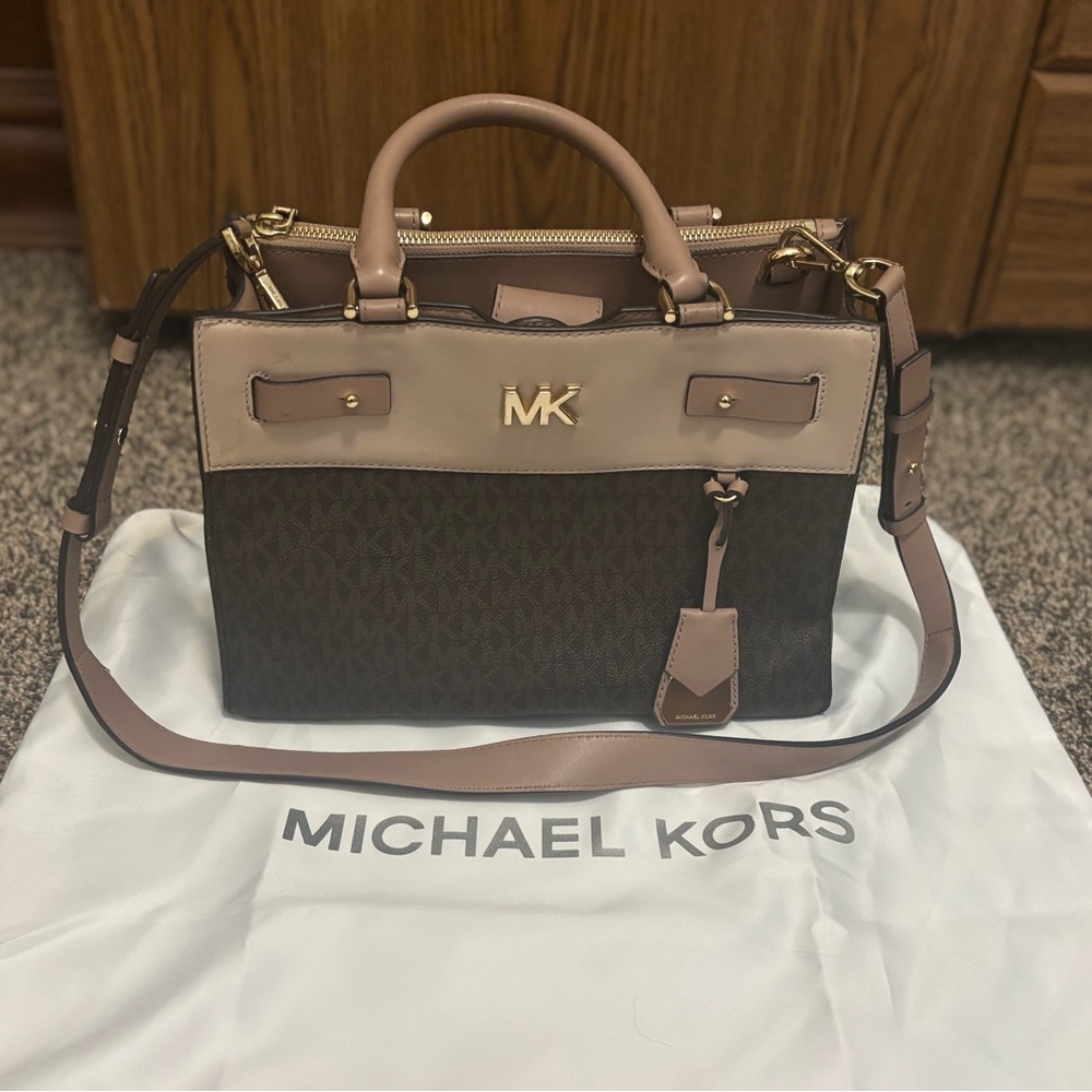 Michael Kors Brown and Tan Satchel